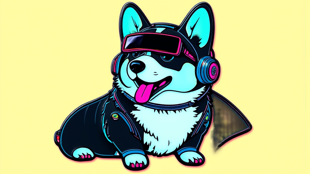 Futuristic corgi in neon