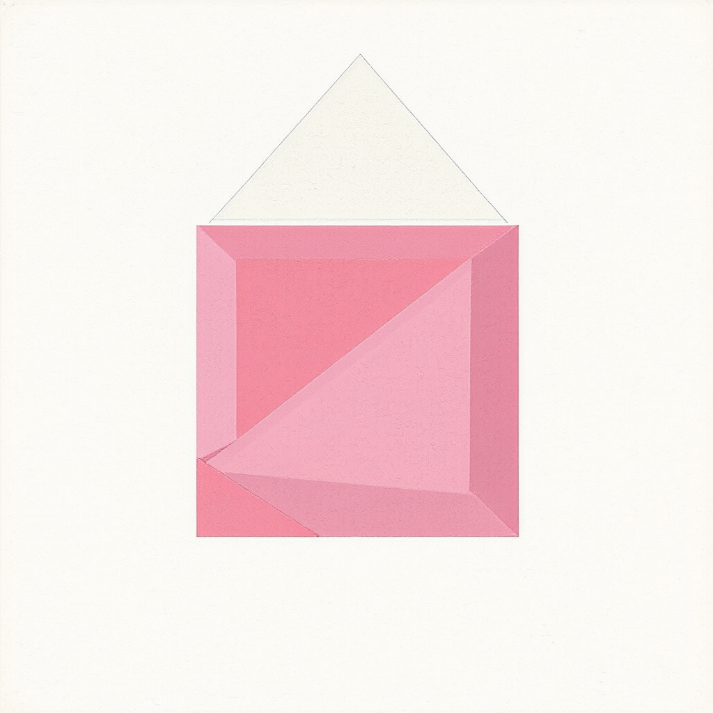 Rhombohedral pink square with