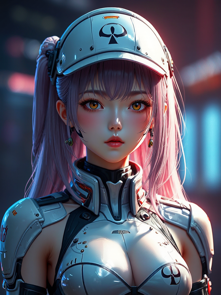 Girl in futuristic soldier