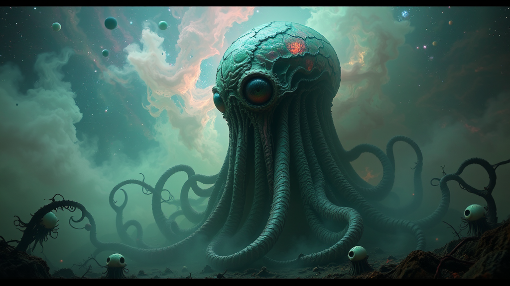 Tentacled creature amidst a