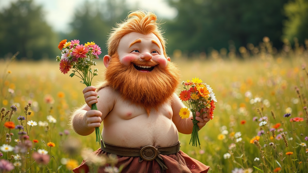 A viking dances in