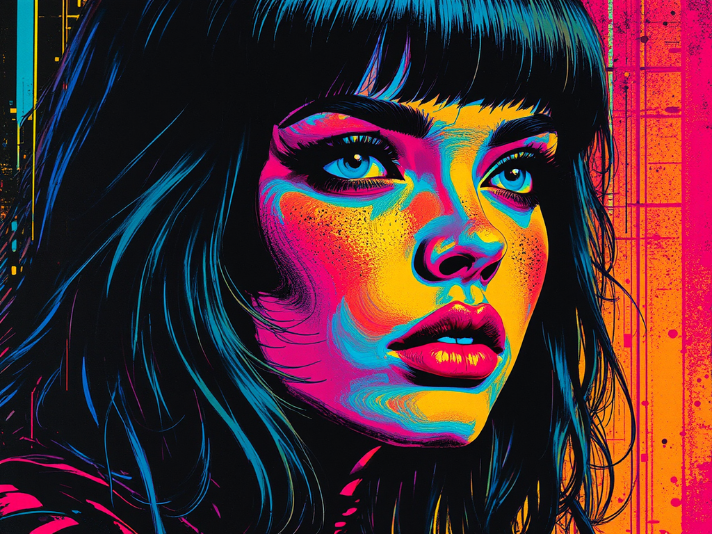 Cyberpunk pop art portrait.