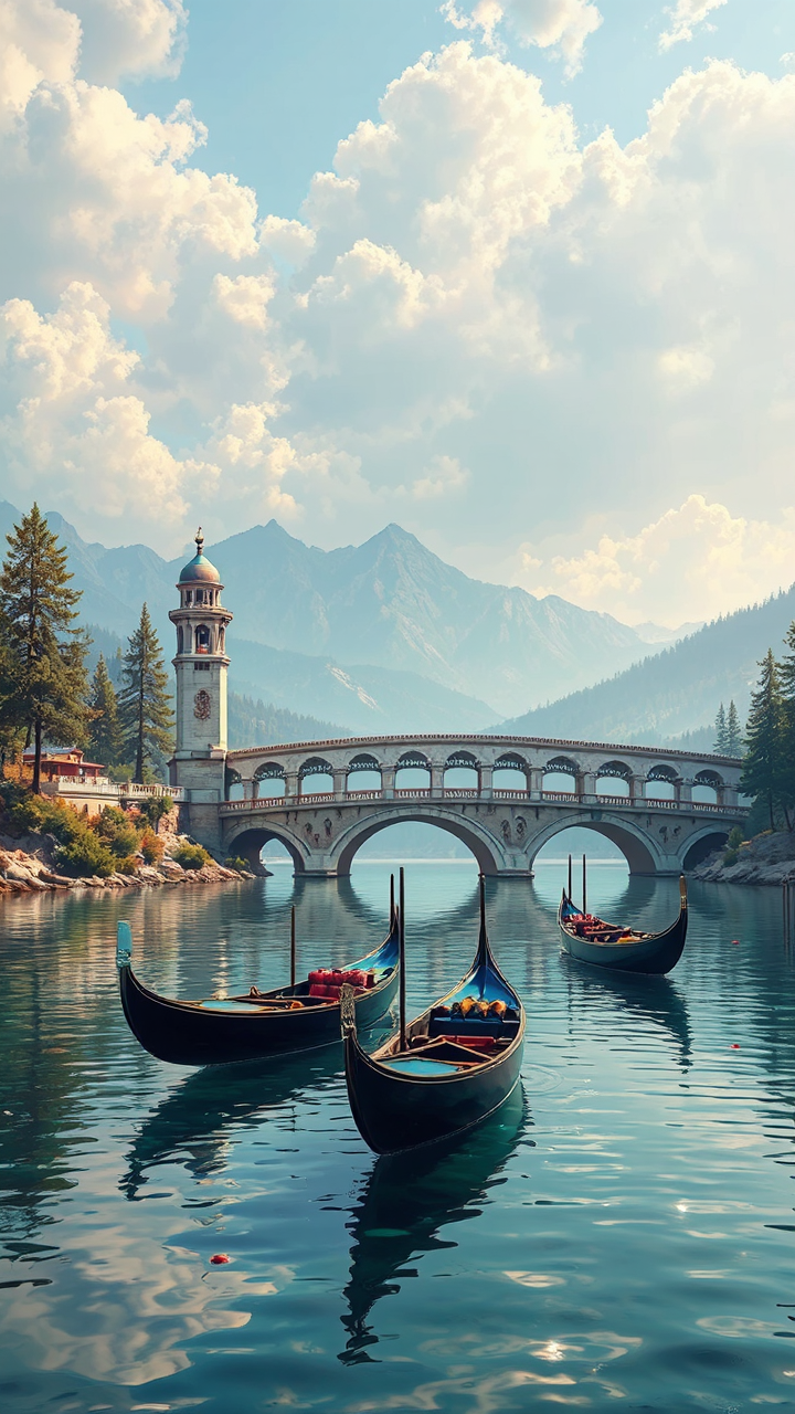 Gondolas on a low