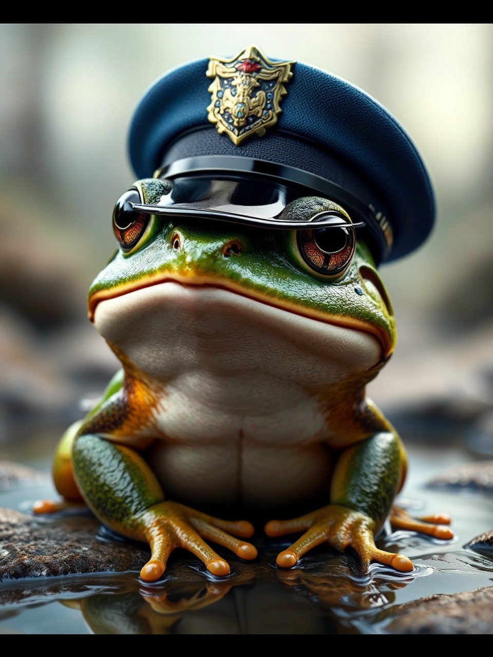 A photorealistic frog in