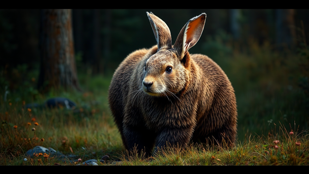 Rabbit's head on bear's