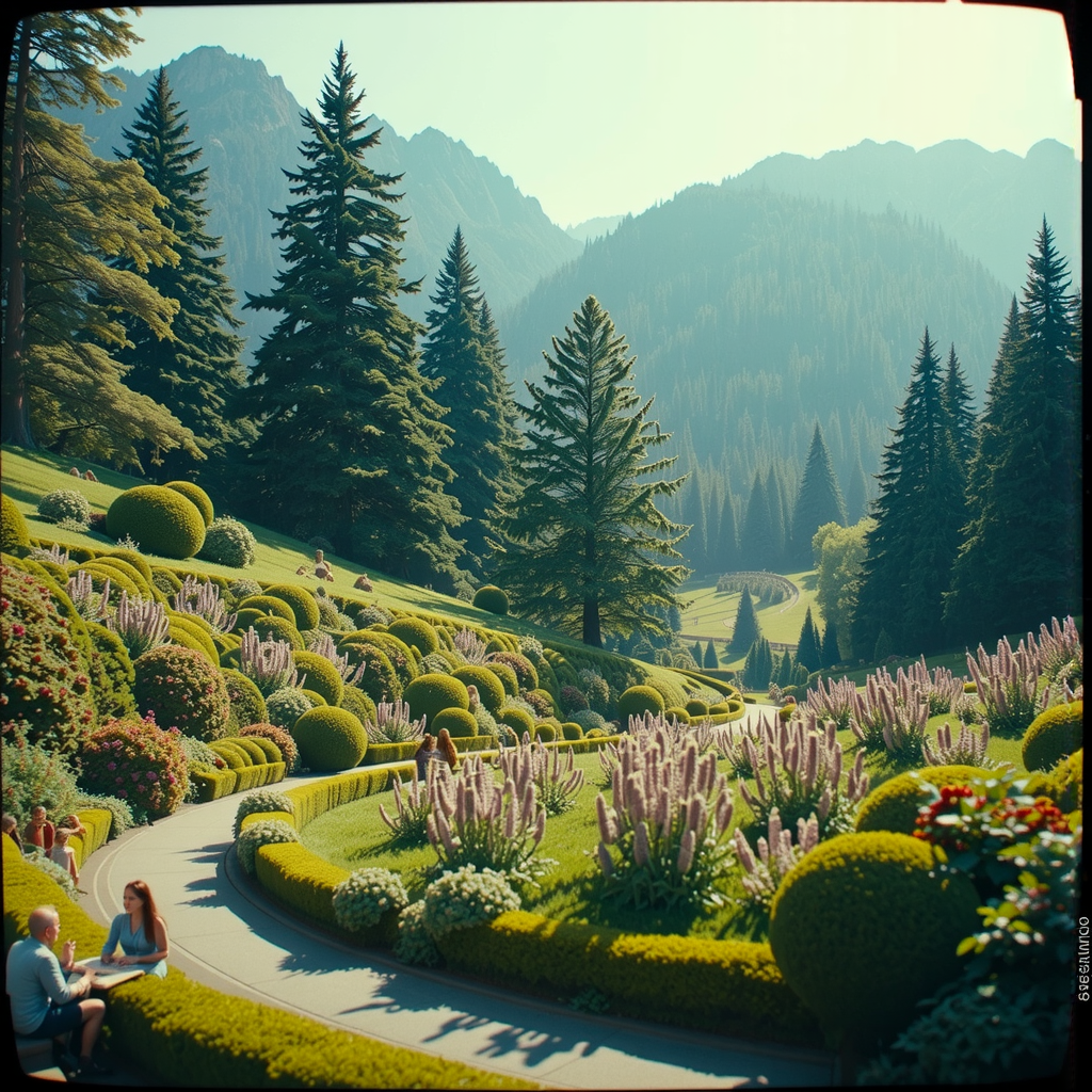 Landscape with herbs and