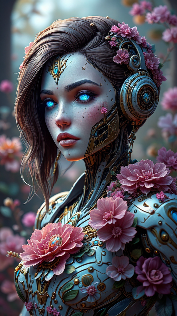 Robot in a floral