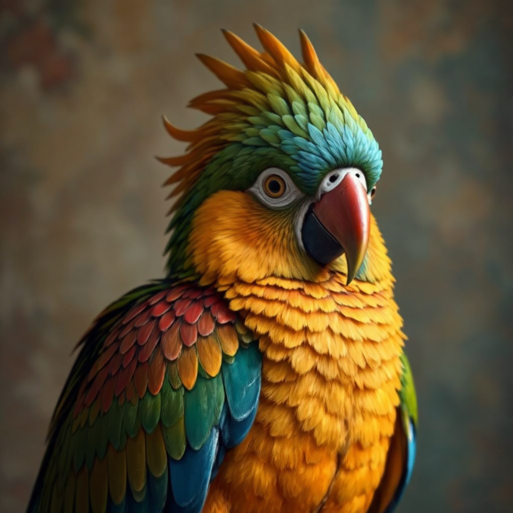 Majestic parrot in Renaissance