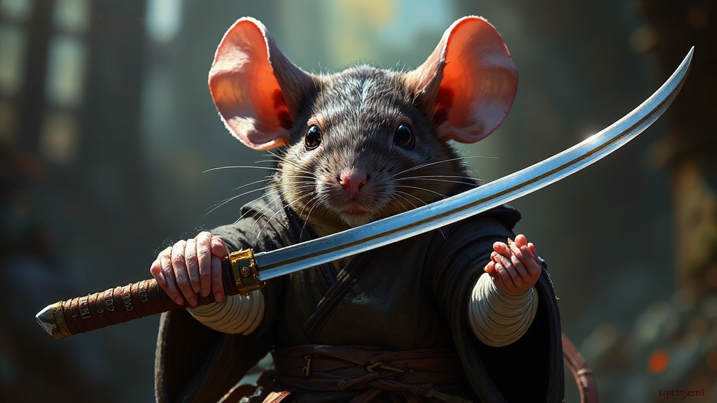 Rat holding a Japanese