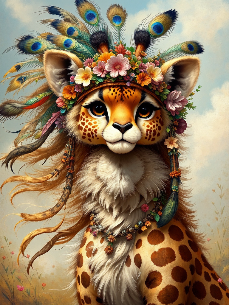 Cute giraffe-cheetah lion mix