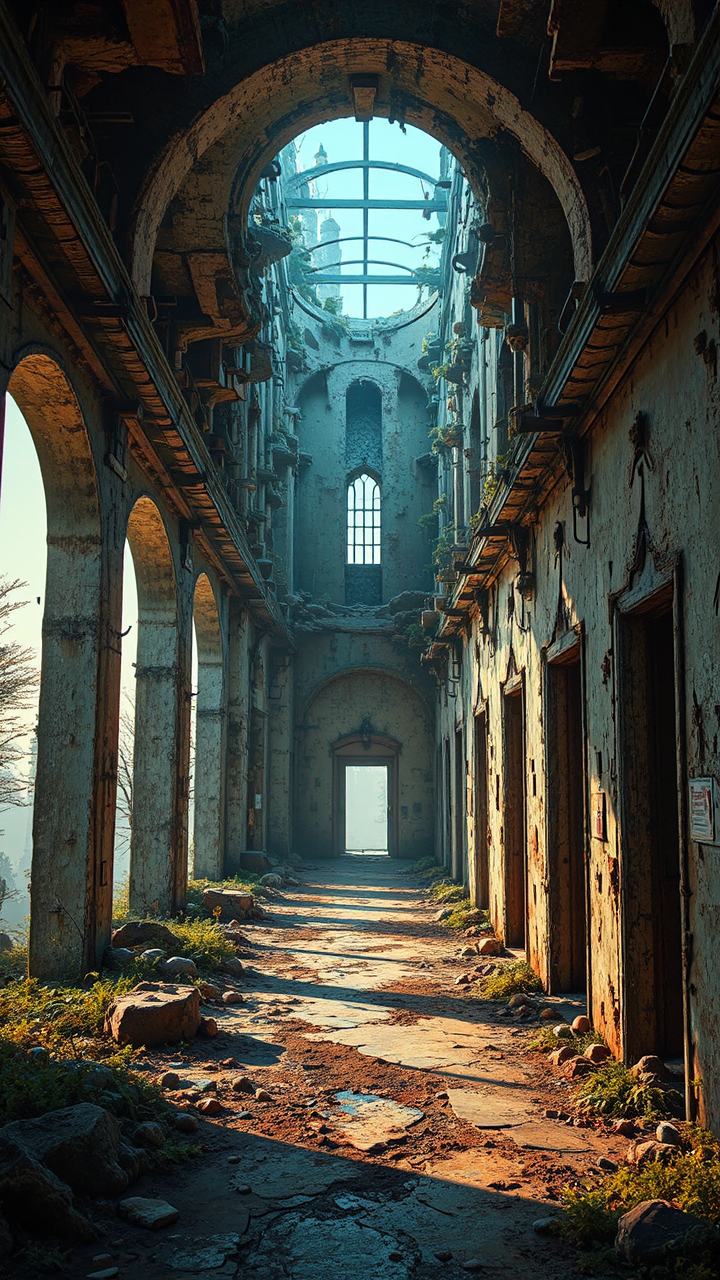 Abandoned unfinished industrial building