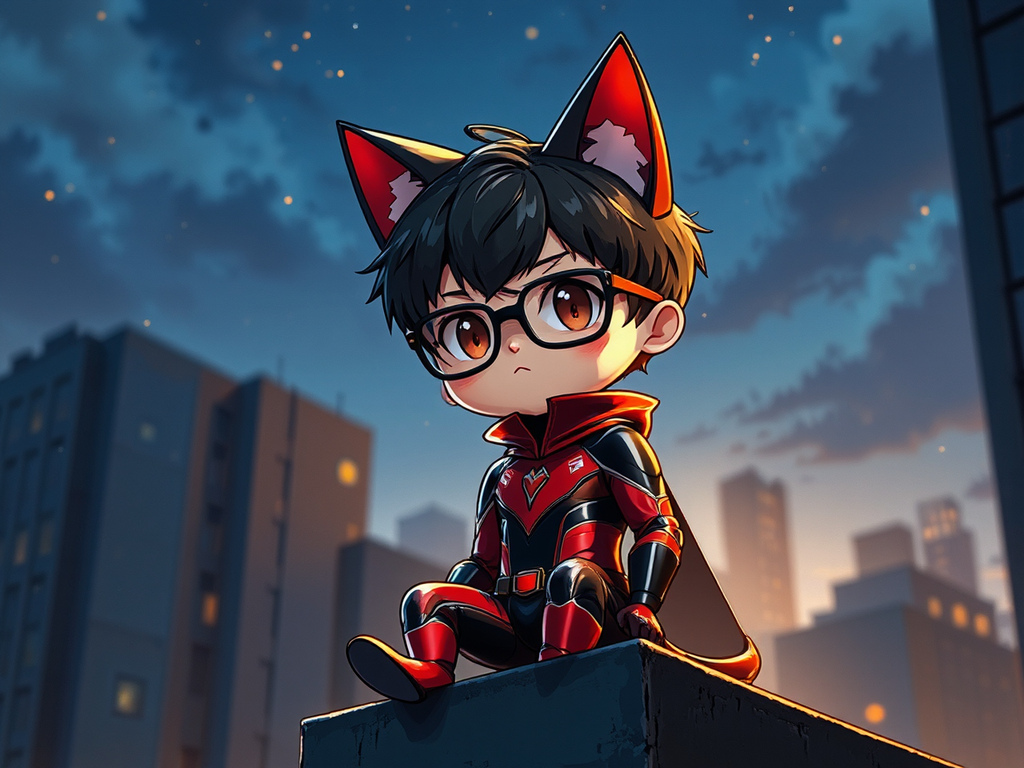 Chibi anime boy poses