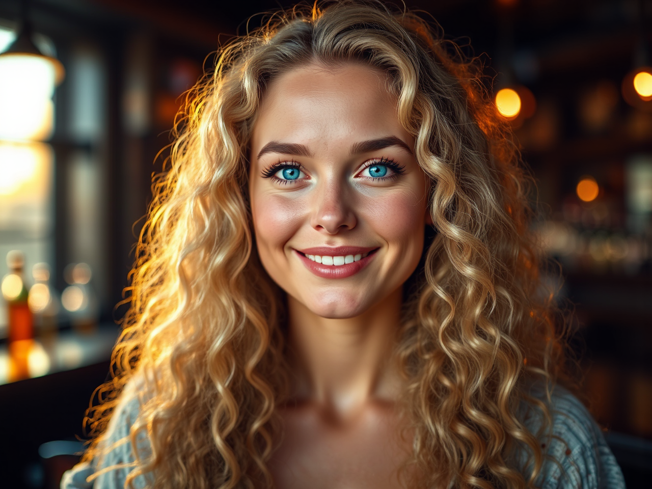 Midwestern woman smiling at
