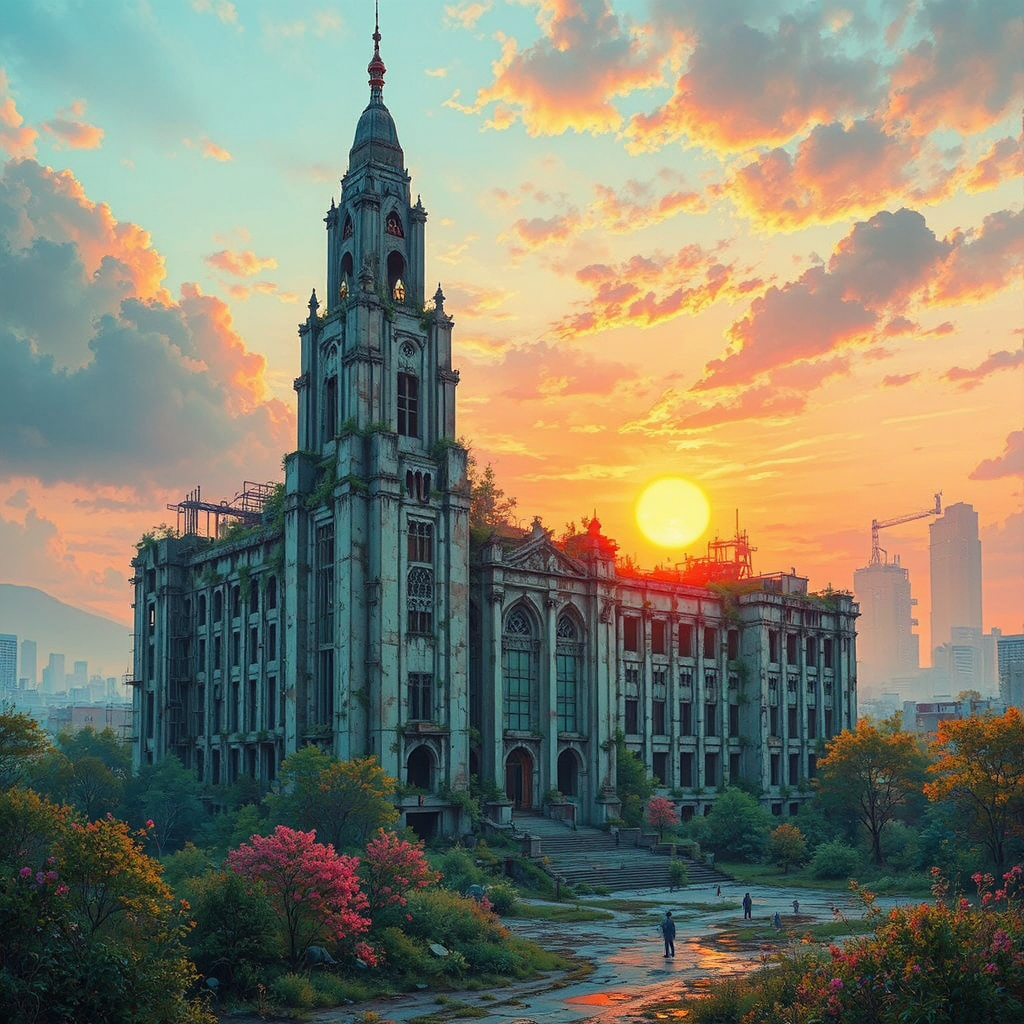 Abandoned city with a