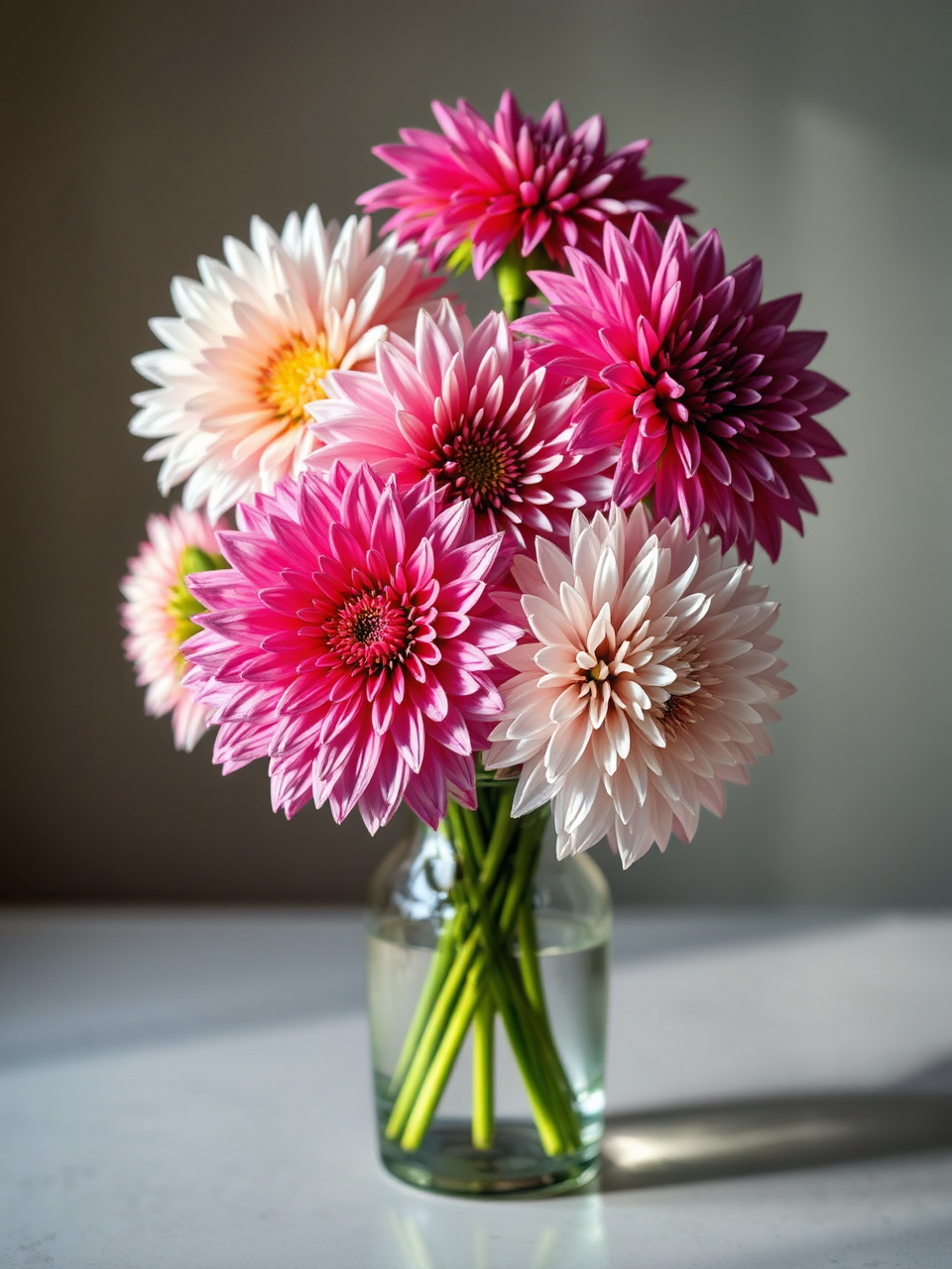 Pink and white dahlia
