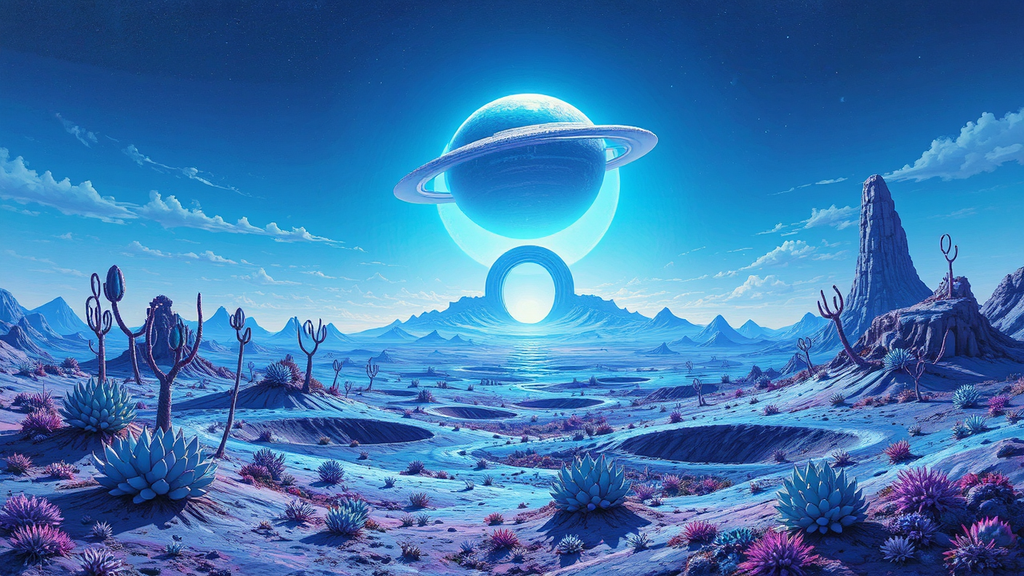 Alien landscape with strange