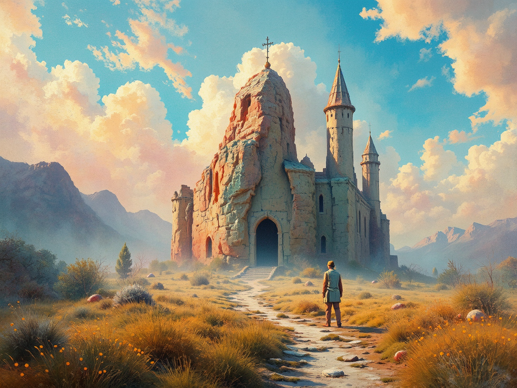 A vibrant, colourful landscape