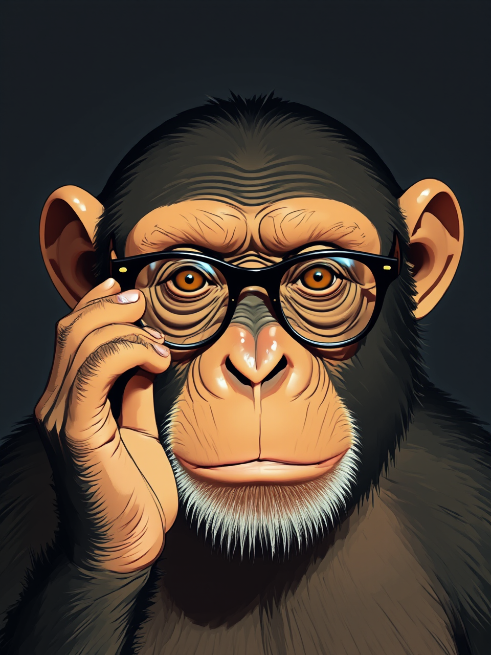 A chimpanzee without visible