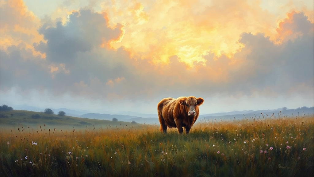 Highland cow in a