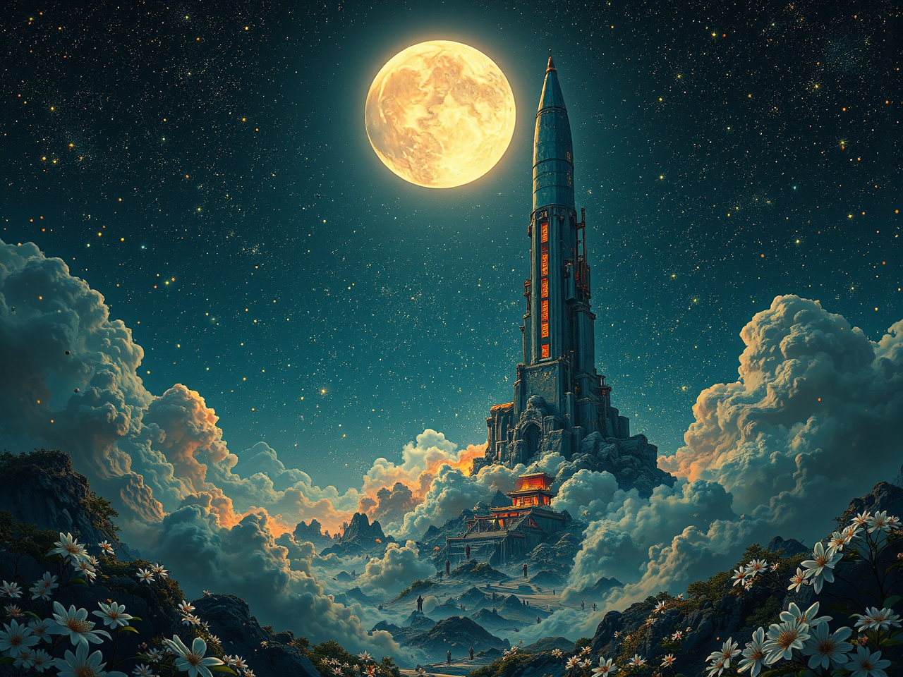 Concept art with starry