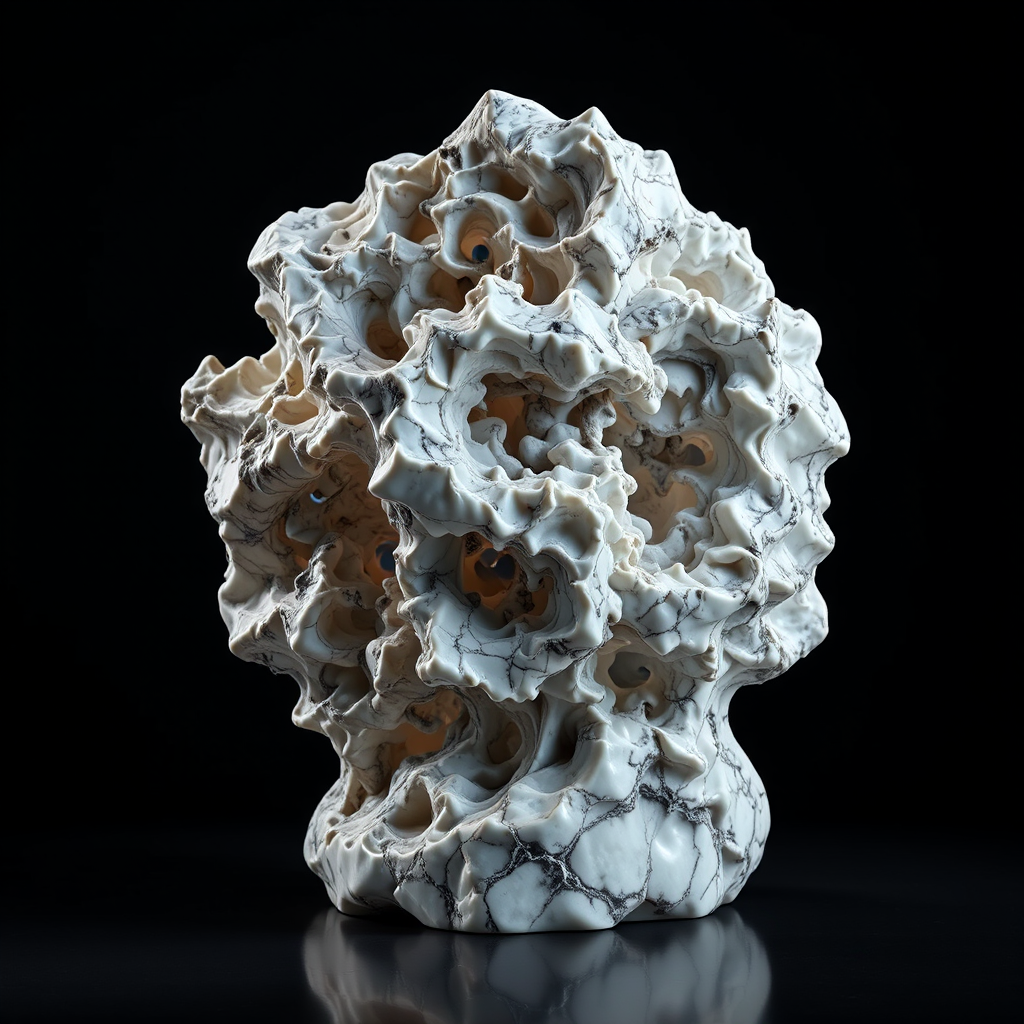Fractal being marble sculpture