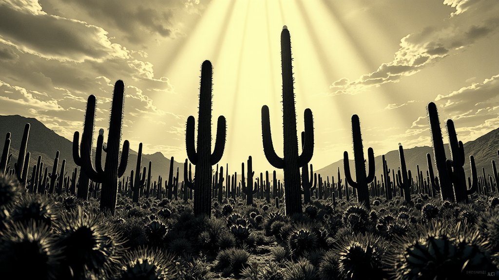 Giant cactus field in