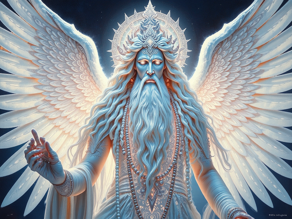 Ethereal glowing white Hindu
