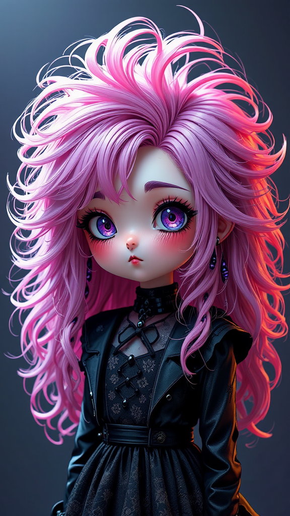 Girl with wild anime