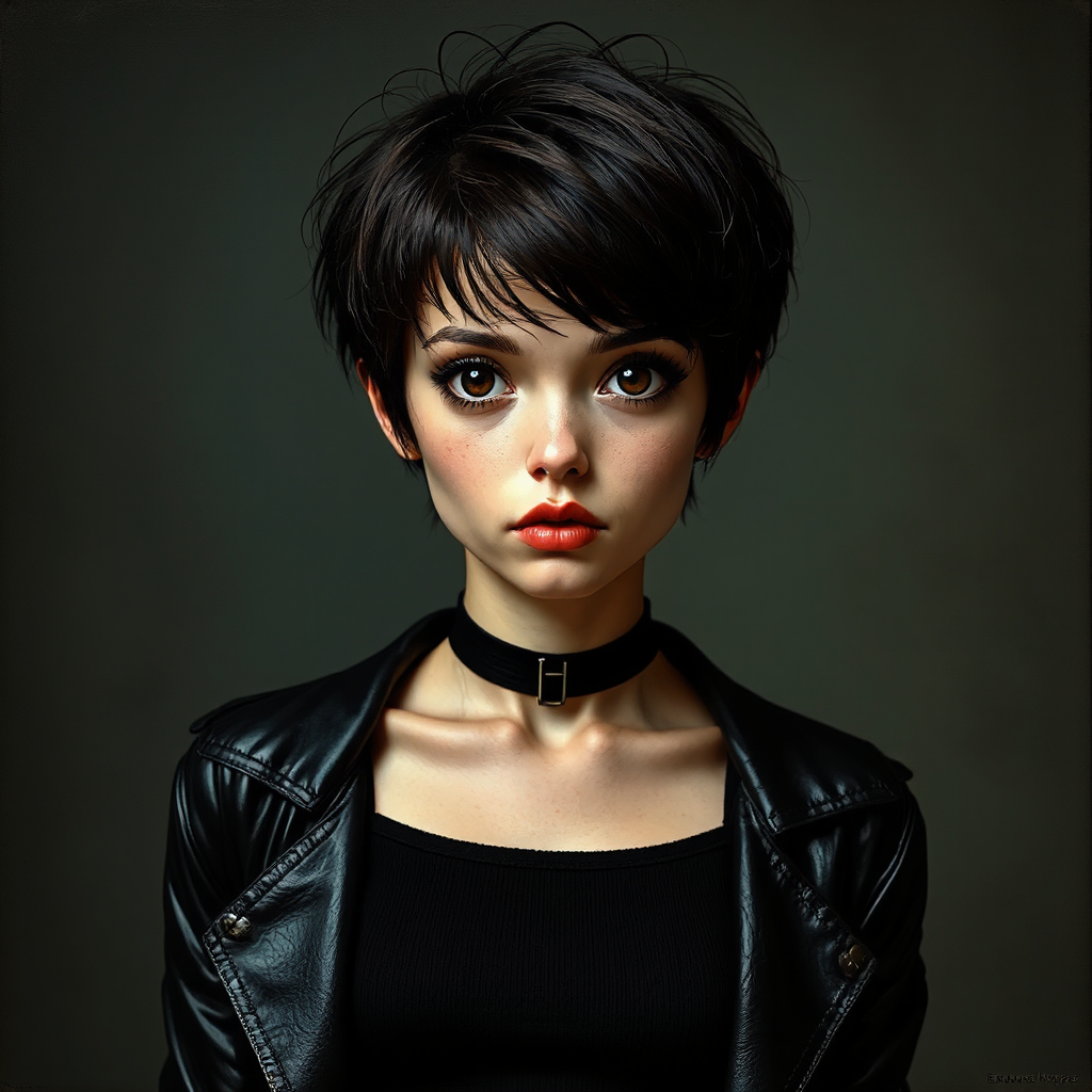 Young woman in dark