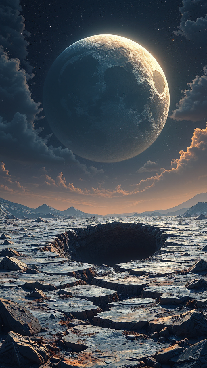 A large crater on