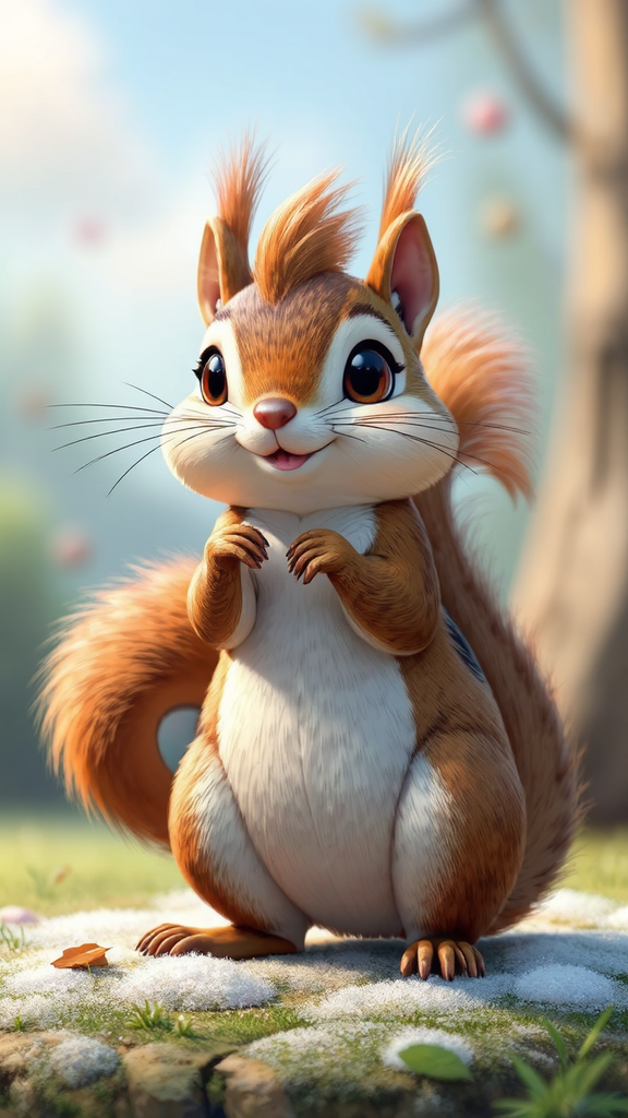 A 3D animated squirrel