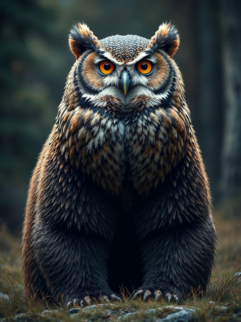 Owl head on a
