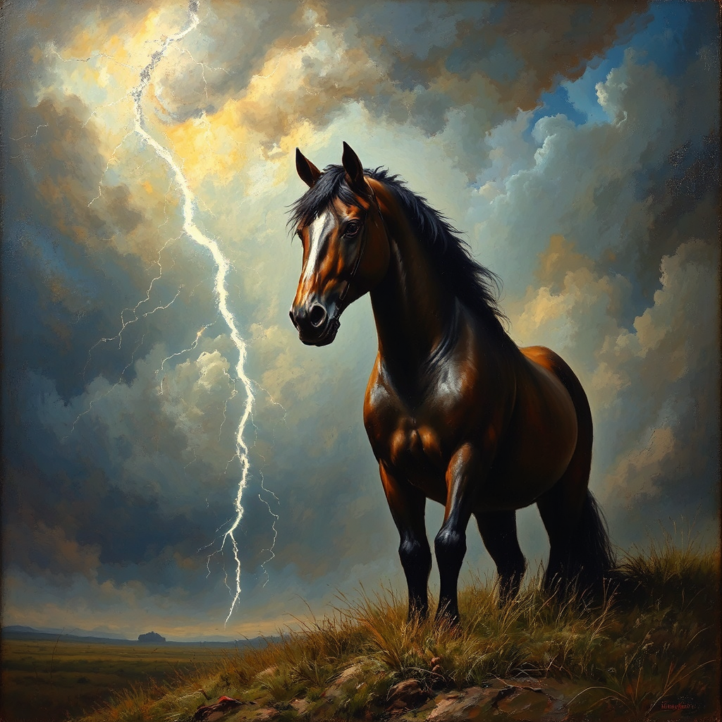 Horse in a storm