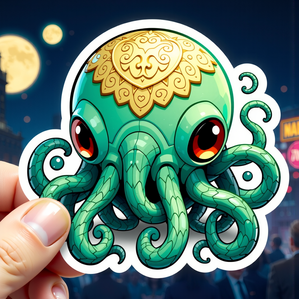A cute Cthulhu sticker