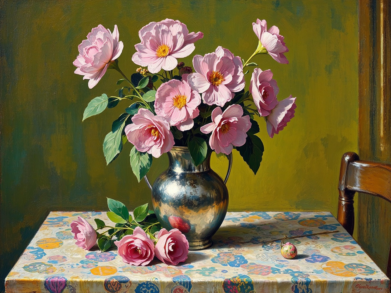 Pink flowers in a