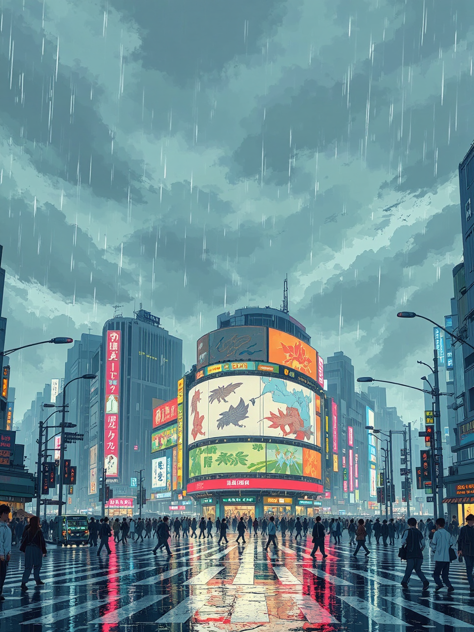 Cyberpunk Tokyo cityscape at
