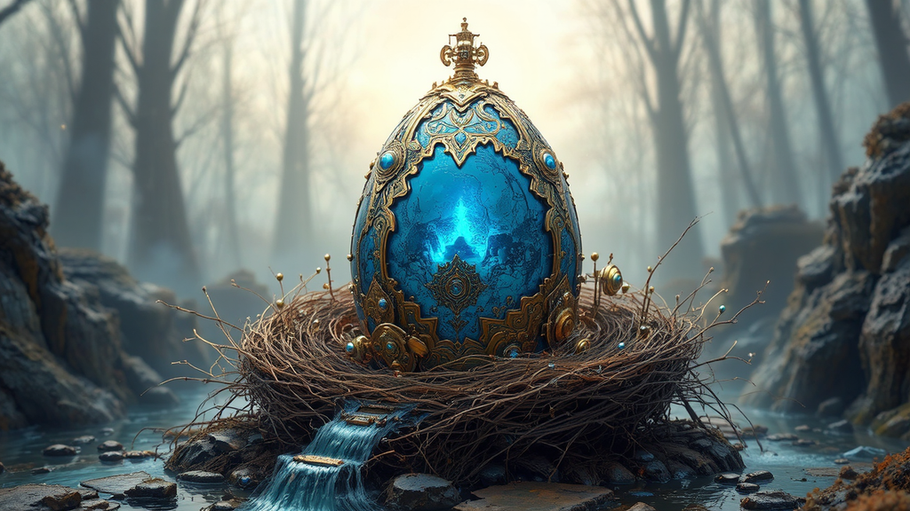 Steampunk egg machine crafted