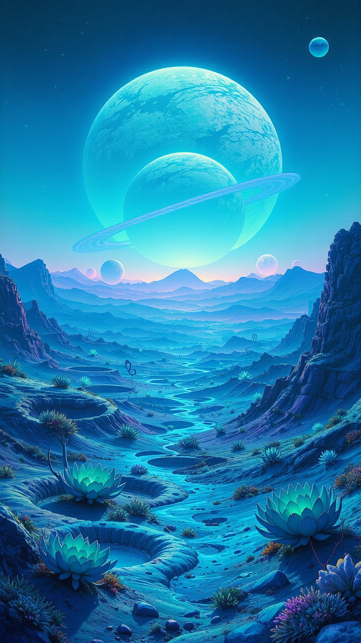 Ethereal alien landscape with
