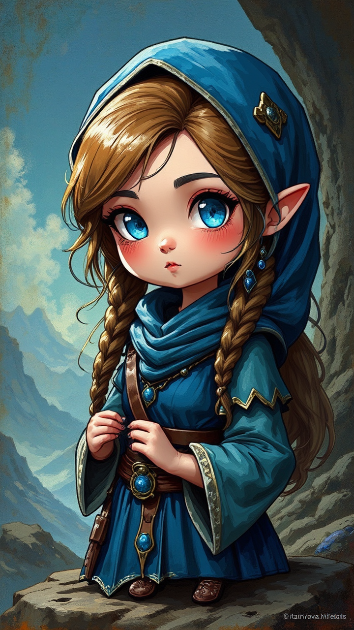 Girl in a blue