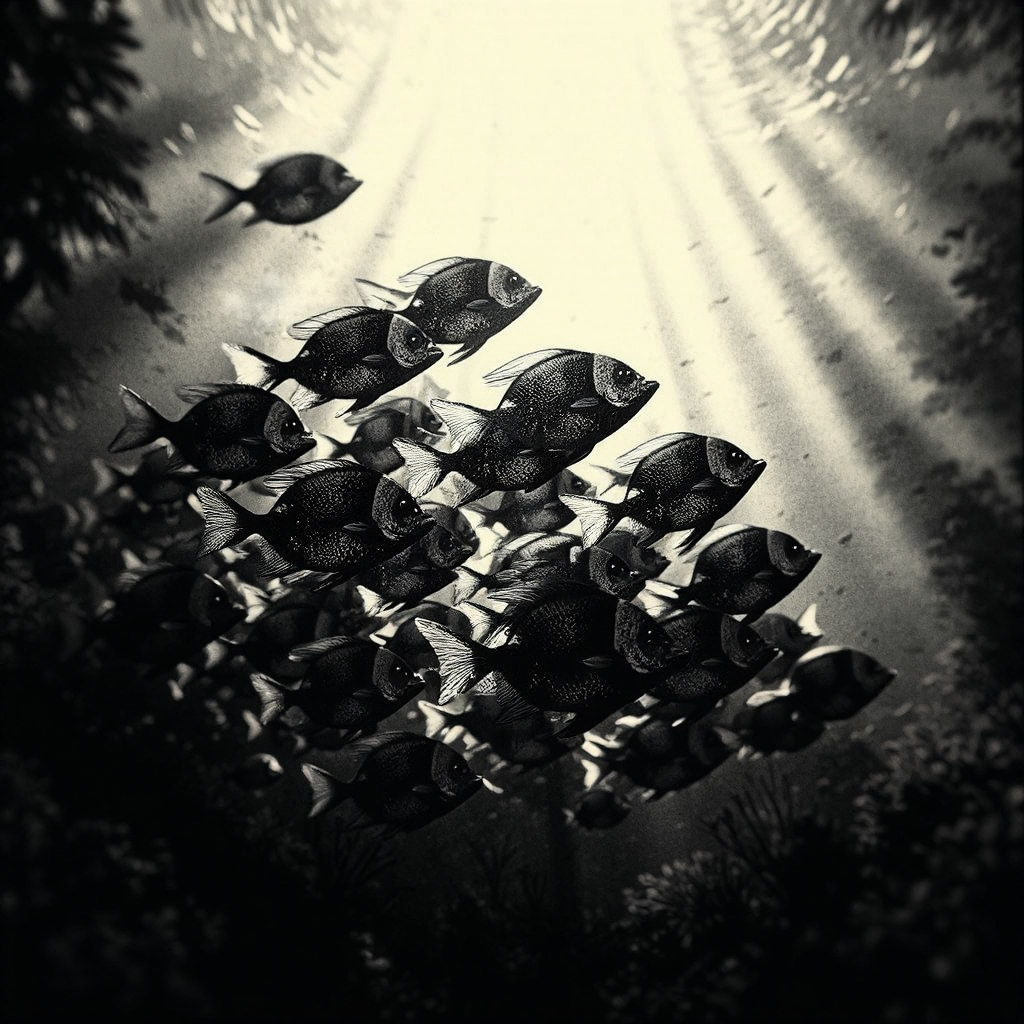 Black and white fish