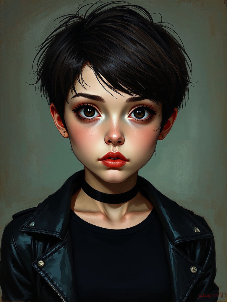 Emo portrait painting of