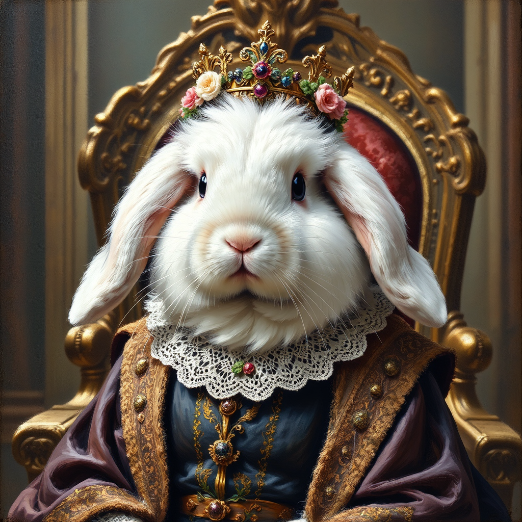 Fluffy white bunny in
