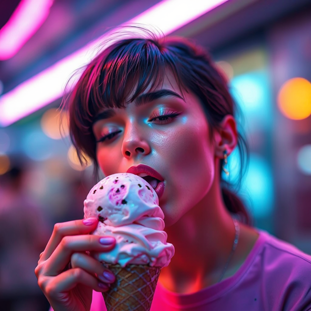 Self-licking ice cream on