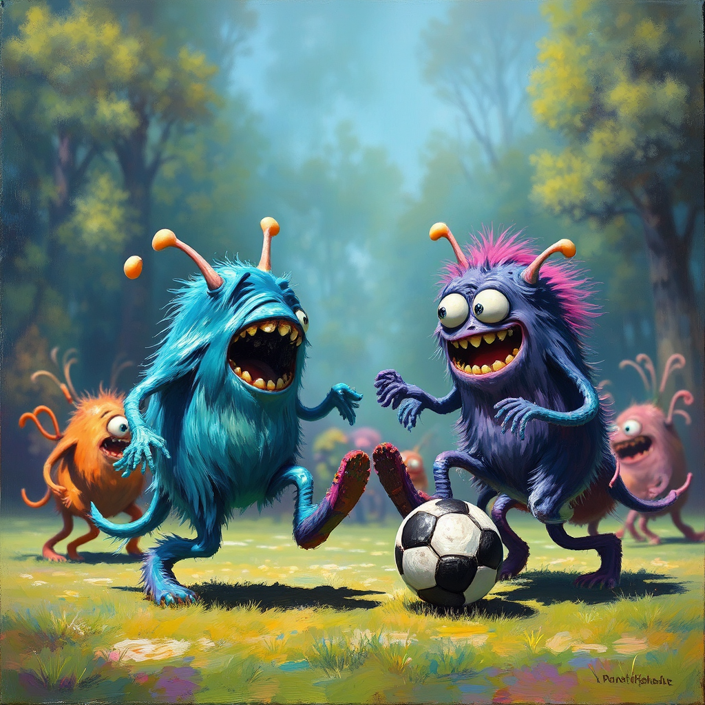 Monsters playing a game