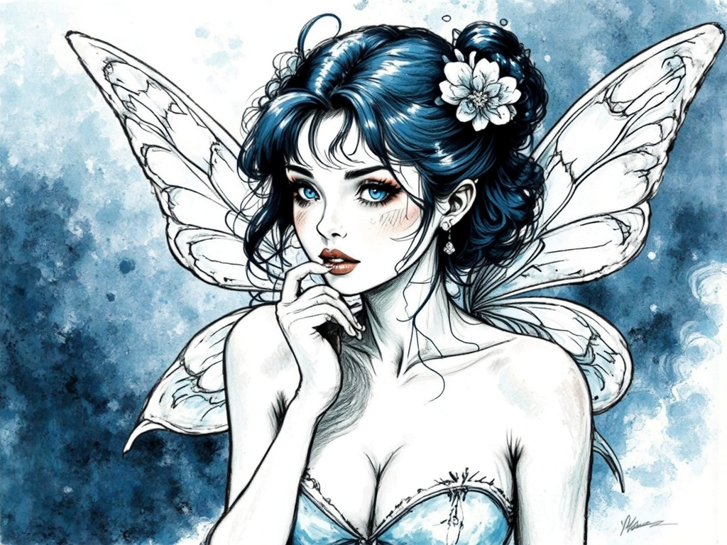 Ink-sketch of a beautiful