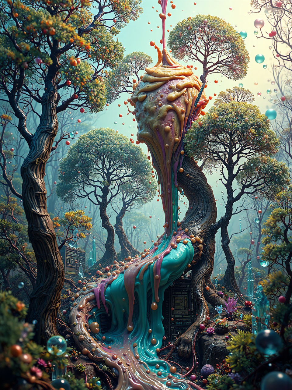 Vibrant digital artwork with