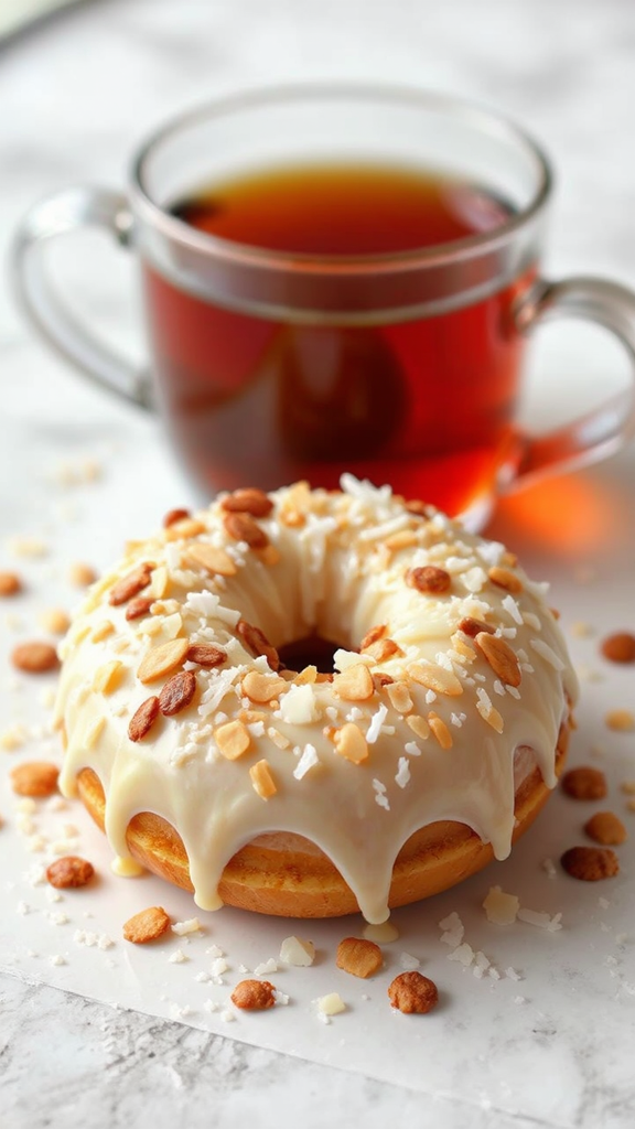 Donut topped with white