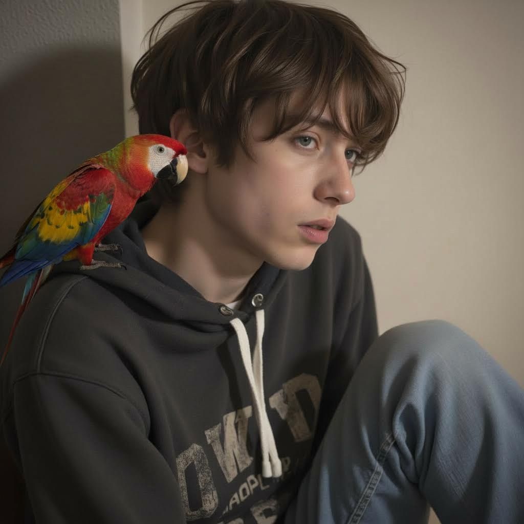 Add a parrot on the guy's shoulder