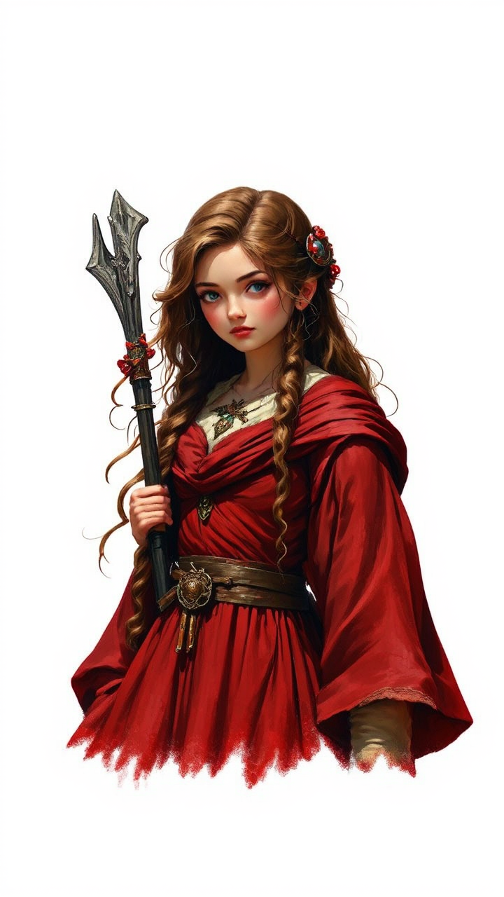 Girl bard in red