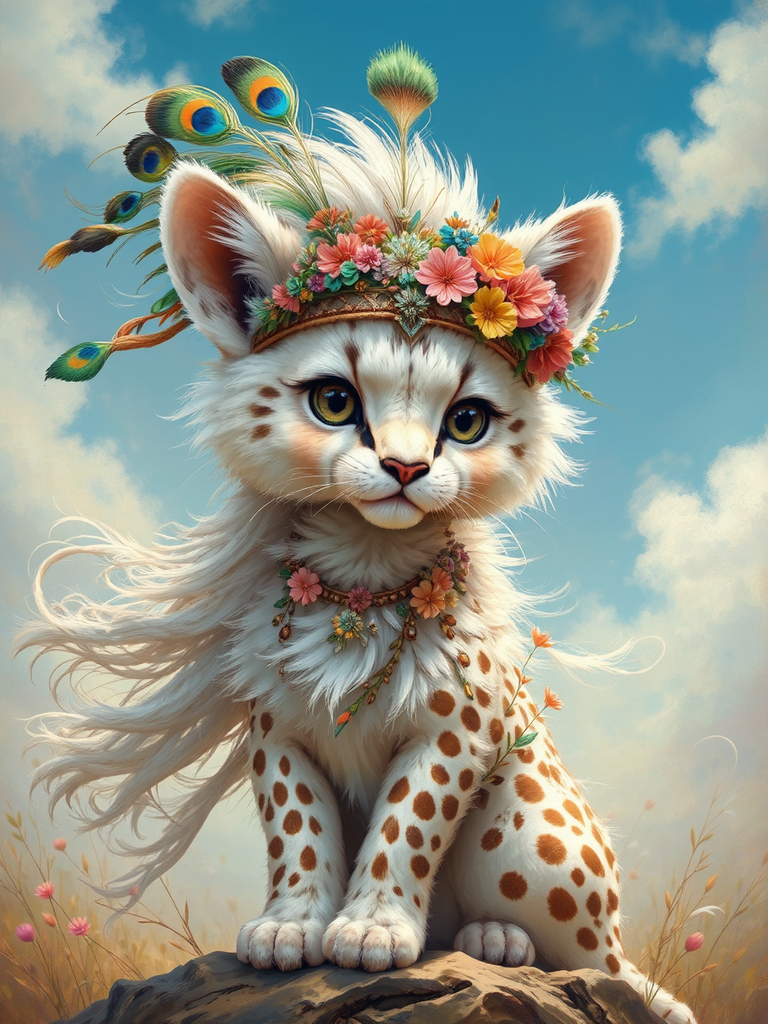 Mixed animal with headdress